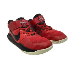 Boys Nike Team Hustle Athletic Shoes Size 2.5Y AQ4225-600 Red & Black
